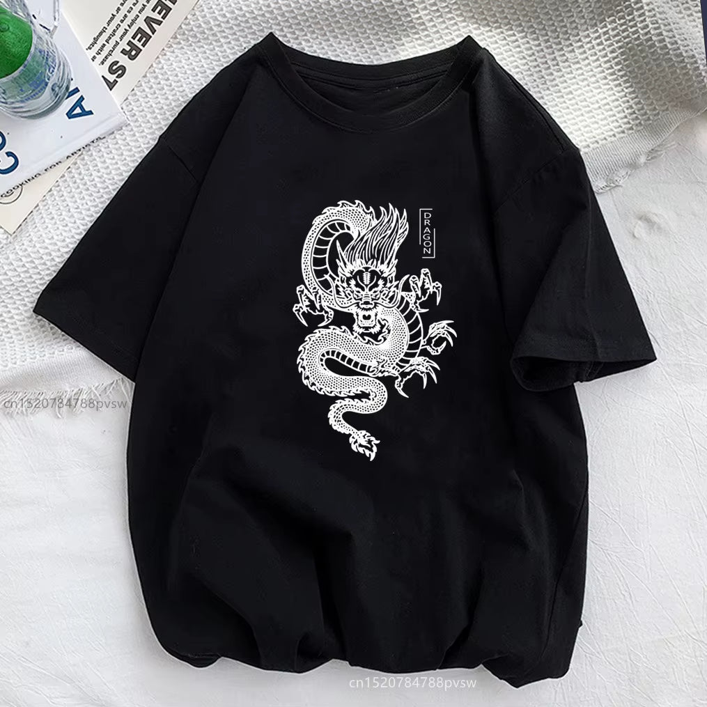 Dragon Print Women Tshirt Polyester Casual Funny T Shirt Gift for Lady Yong Girl Top Tee